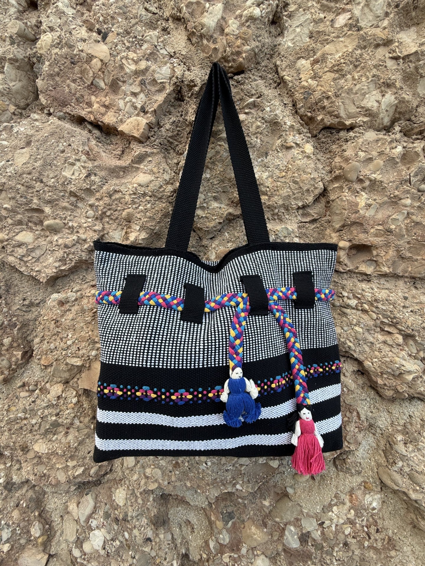 Mexican Bag Oaxaca Negro & Rosa