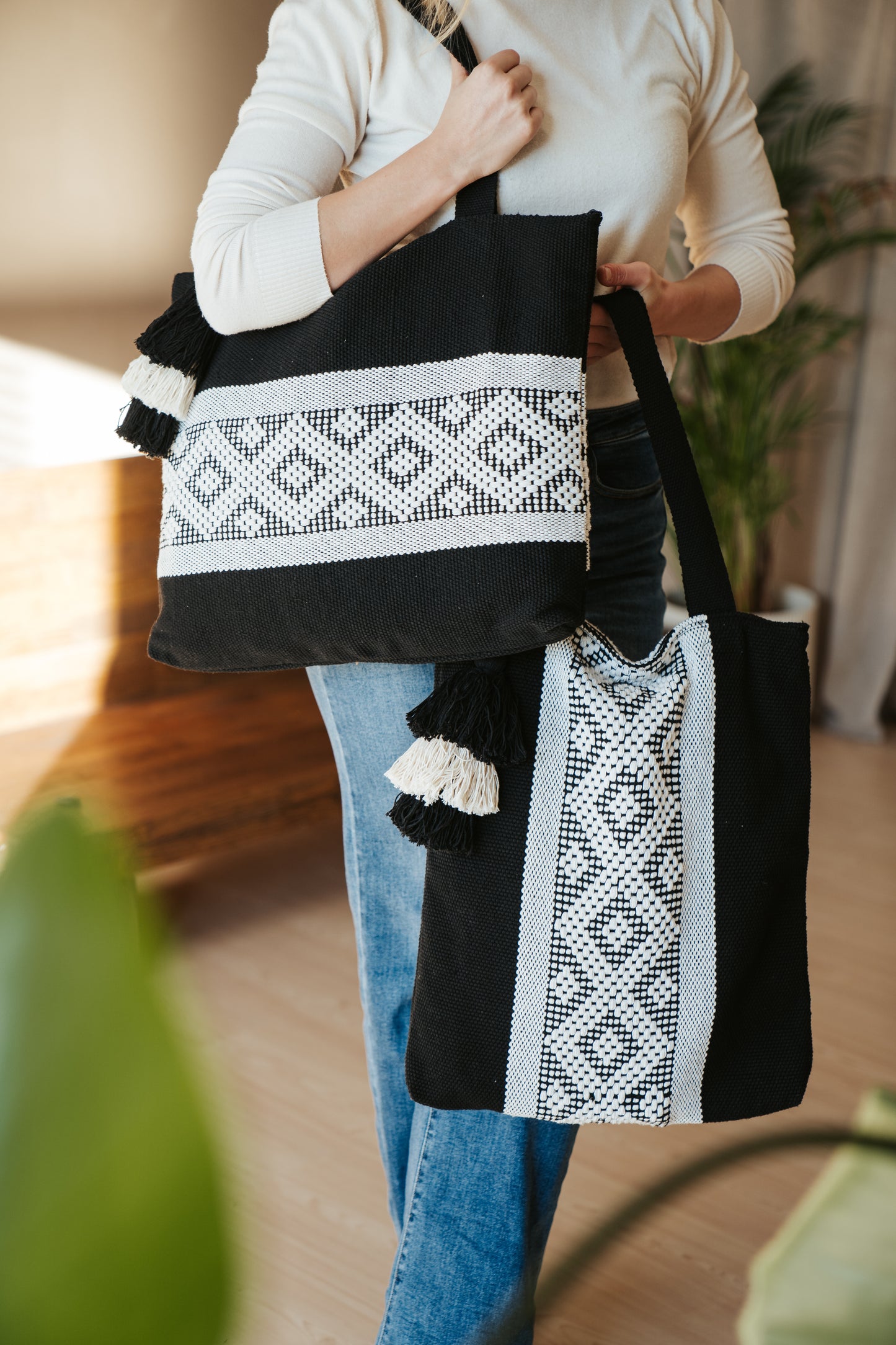 Mexican Bag Blanco & Negro vertical